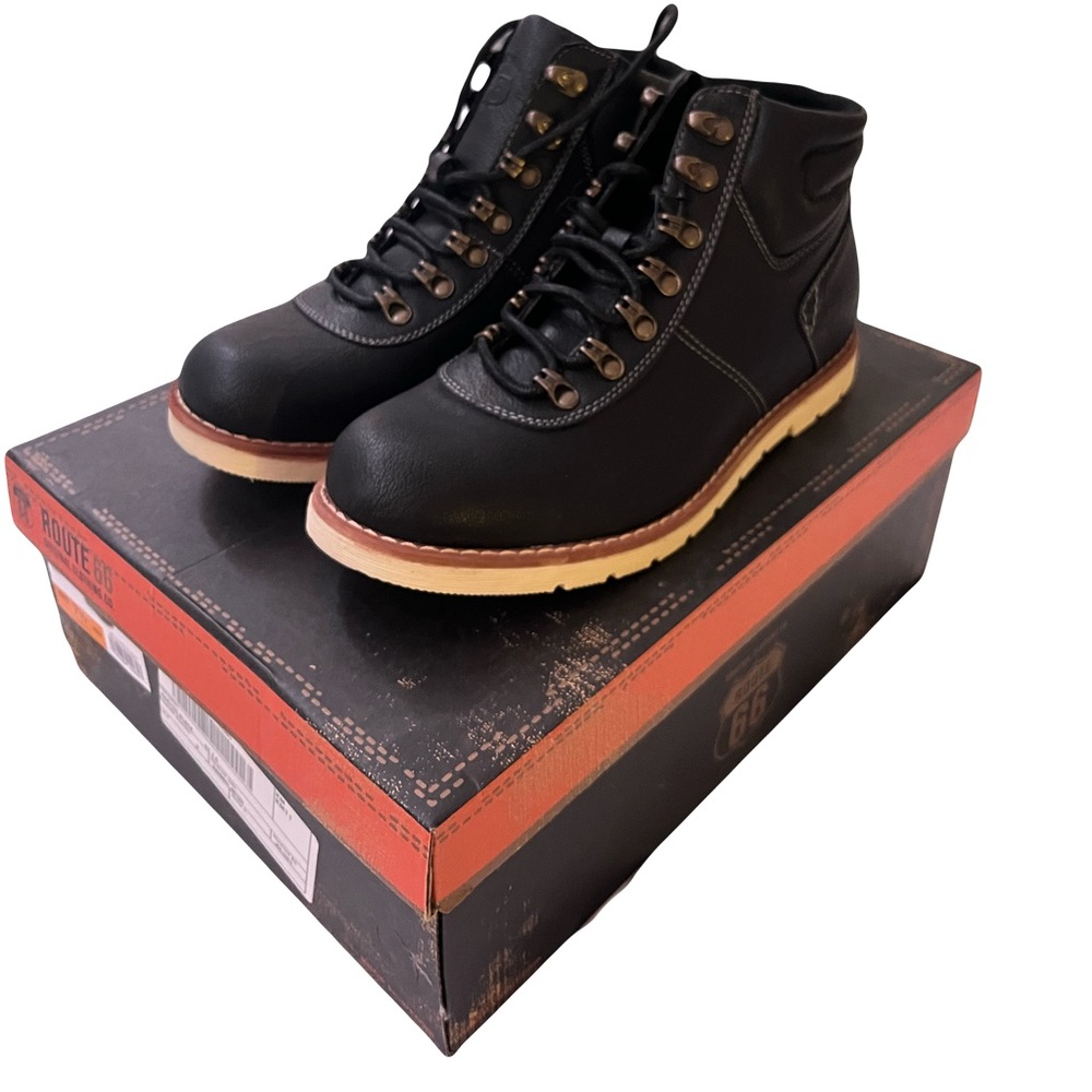 Route 66 Black Leather Boots